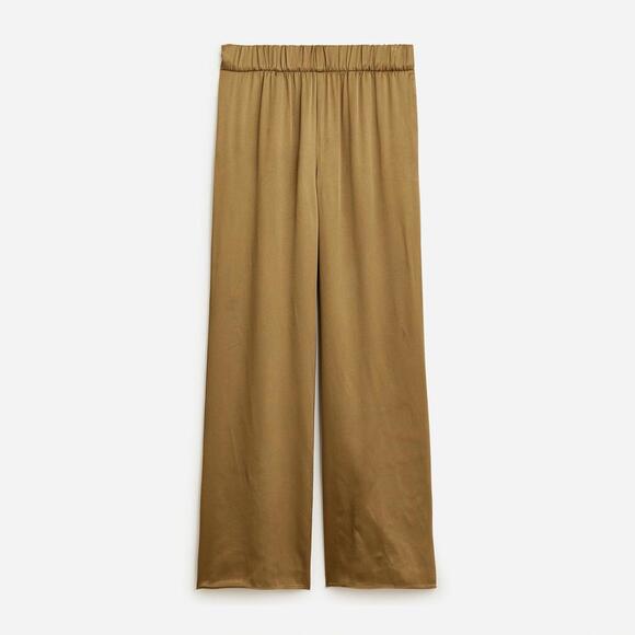 J. Crew Pants - NWT J.Crew Collection Astrid wide-leg pull-on pant luster crepe Earth‎ Brown 10